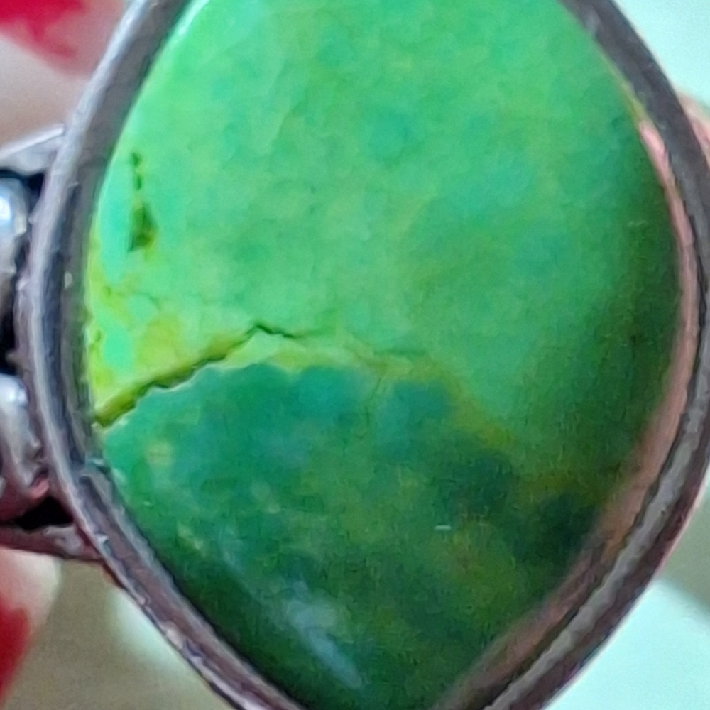 Barse Thai Green Turquoise & Silver Ring - Picture 11 of 11